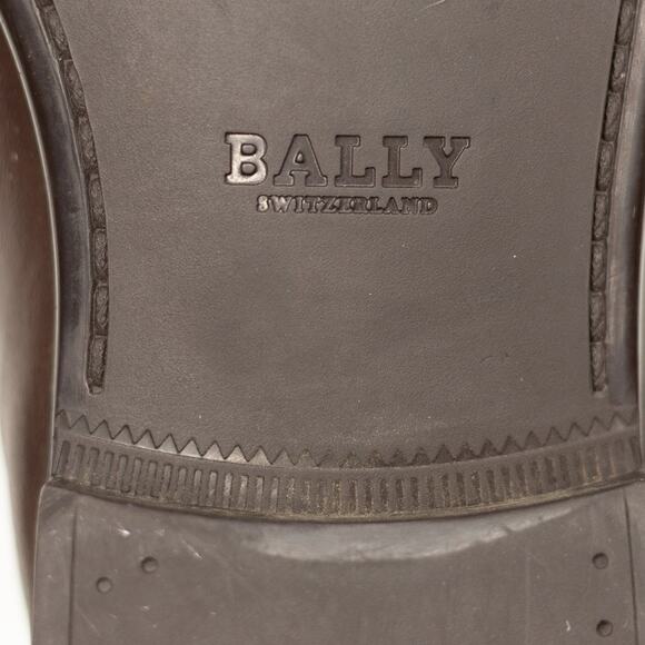 BALLY Colbar Leather Loafers Made In Switzerland Brown Mens Sz 8.5 - Picture 9 of 10